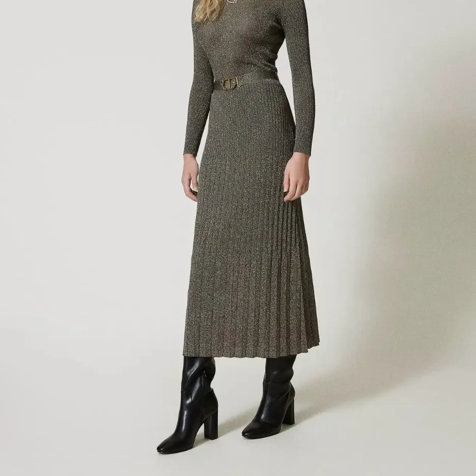 GONNA LONGUETTE IN MAGLIA IN LUREX TWINSET