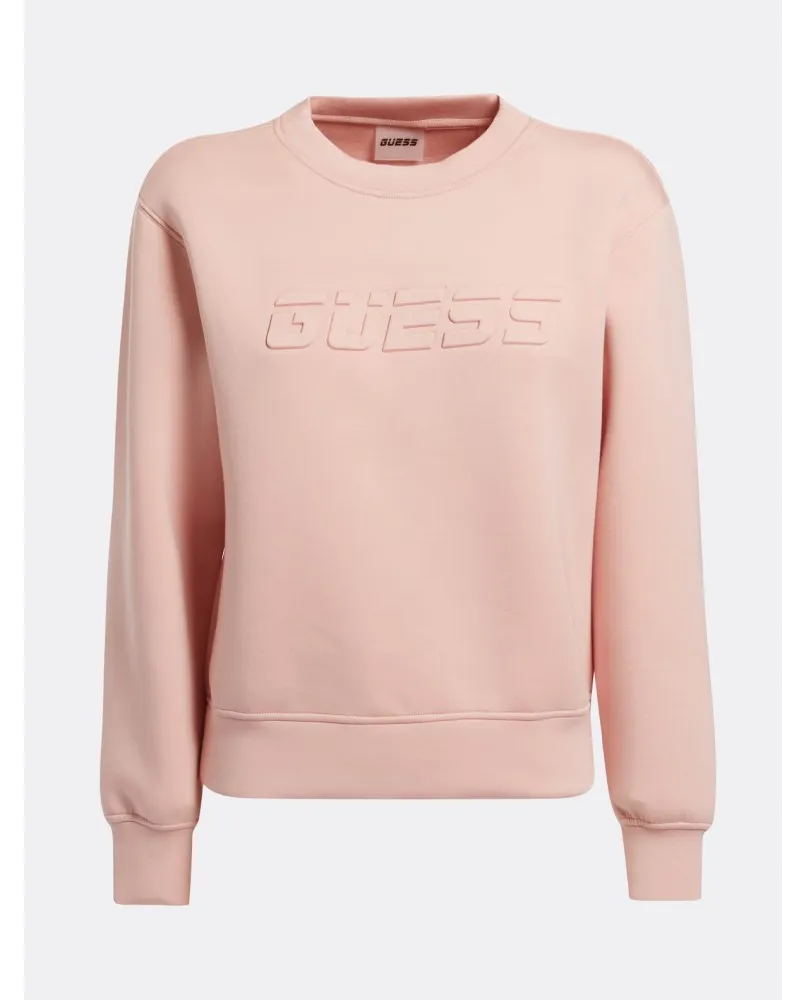 GUESS felpa girocollo cropper ECO donna rosa