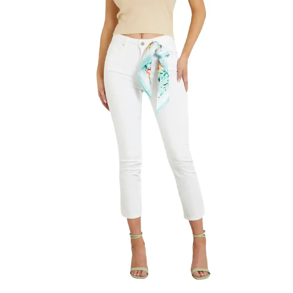 Guess Pantalone 5t Capri W4GA91 W93CE G011 Bianco