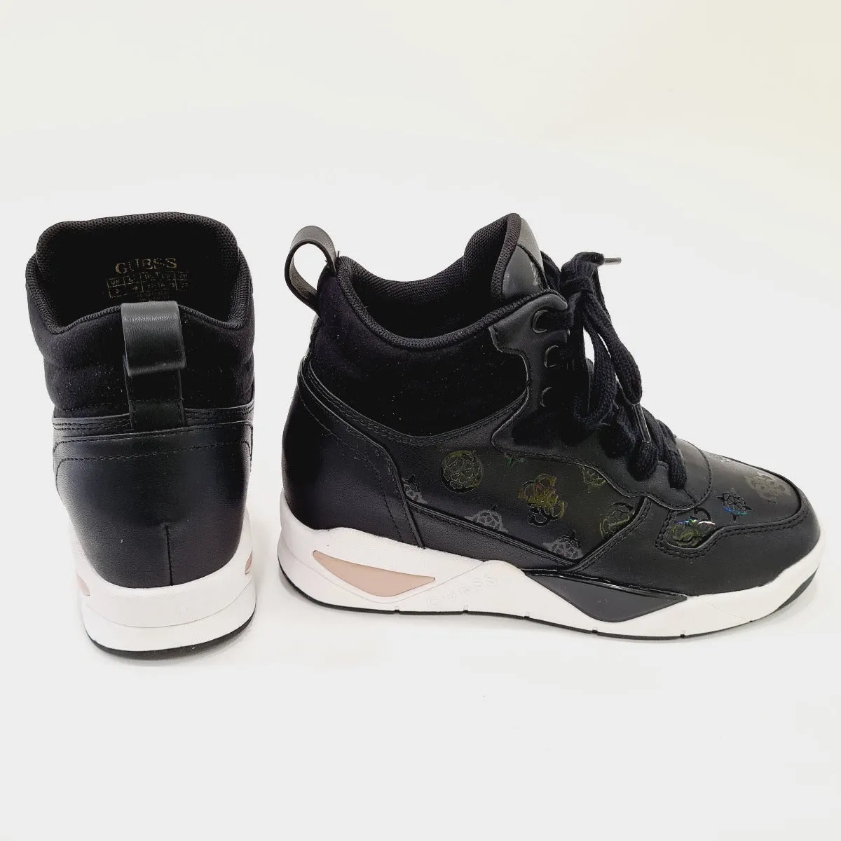 Guess Sneakers pelle black fondo gomma alta 7 cm. (4 cm + 3 cm interni) rif. G602