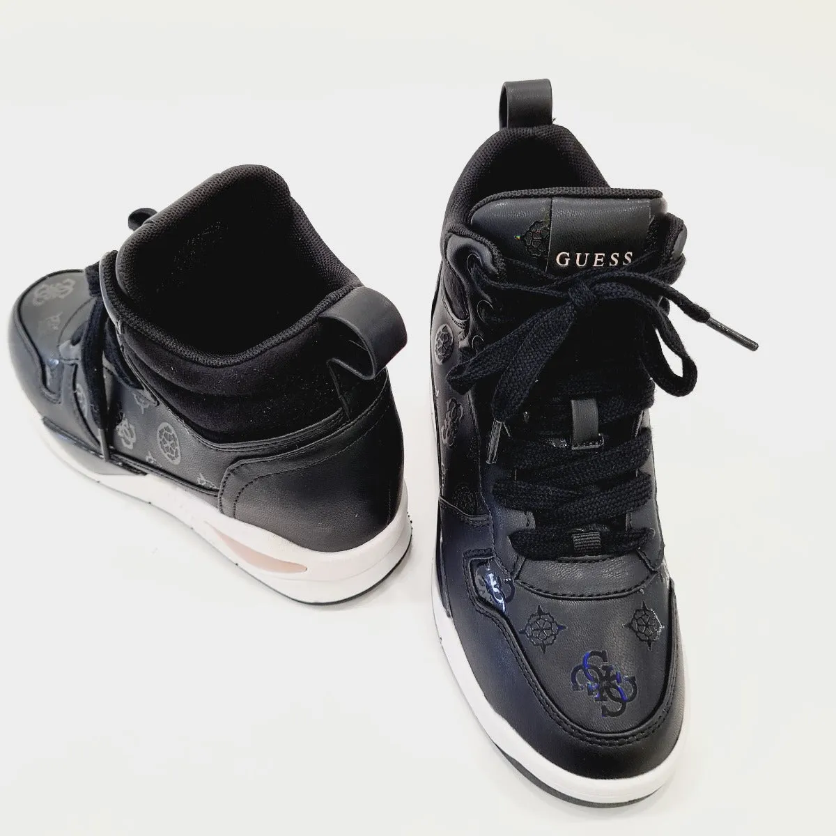 Guess Sneakers pelle black fondo gomma alta 7 cm. (4 cm + 3 cm interni) rif. G602