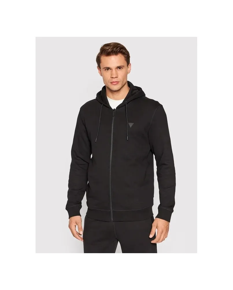 GUESS Z2YQ28KAIJ1 felpa nero zip con cappuccio