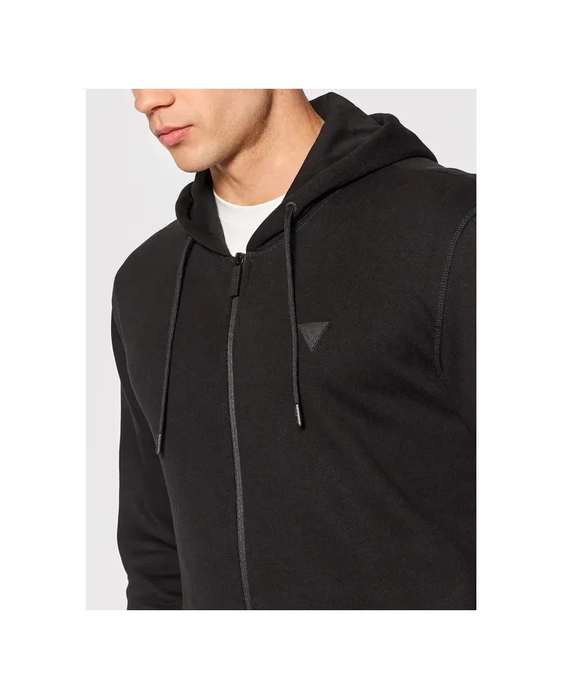 GUESS Z2YQ28KAIJ1 felpa nero zip con cappuccio