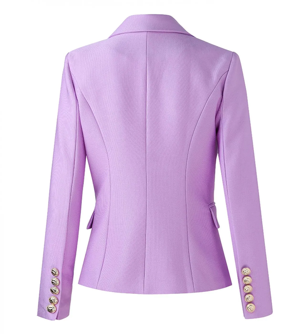 Harleyfashion New Luxury Brand Quality Warm Fabric Tweed Giacca da donna elegante viola tinta unita Giacca da donna High Street