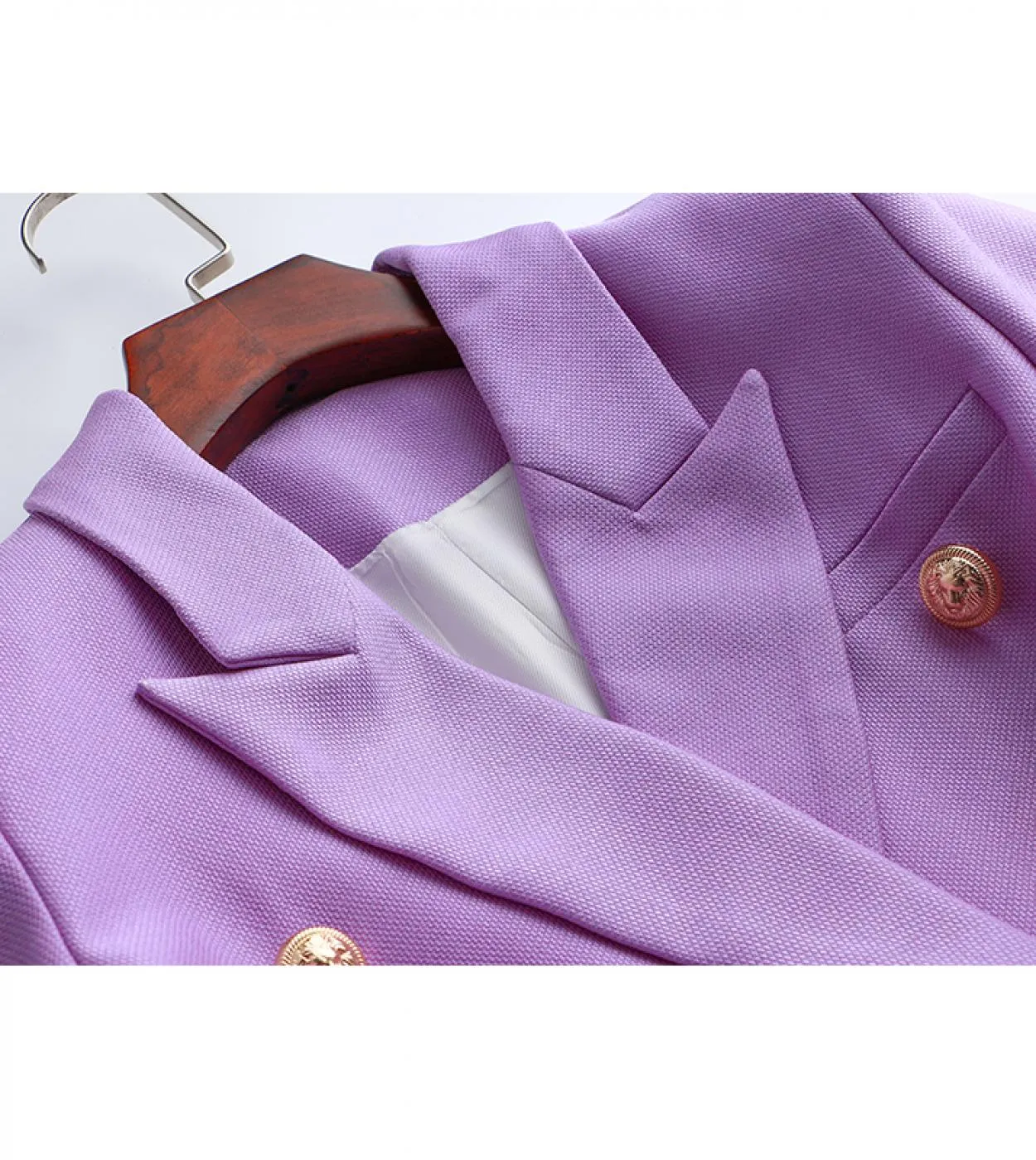 Harleyfashion New Luxury Brand Quality Warm Fabric Tweed Giacca da donna elegante viola tinta unita Giacca da donna High Street