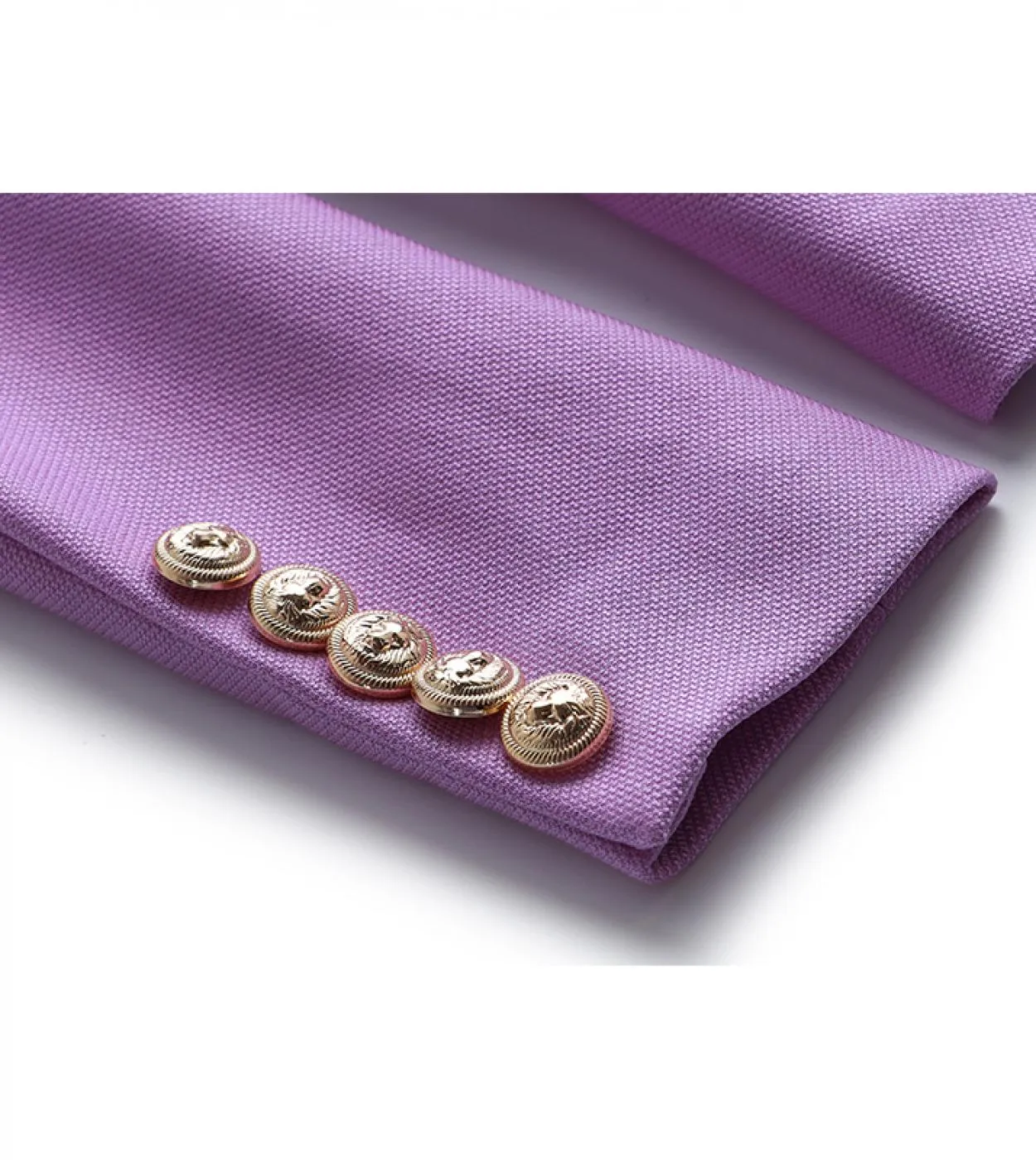 Harleyfashion New Luxury Brand Quality Warm Fabric Tweed Giacca da donna elegante viola tinta unita Giacca da donna High Street