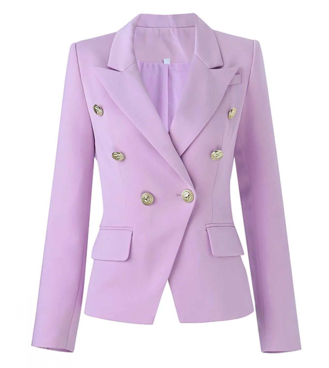 Harleyfashion Primavera Autunno Fitness Elegante Colore Caramella Unico Qualità Street Giacca da donna Blazer lilla Blazer
