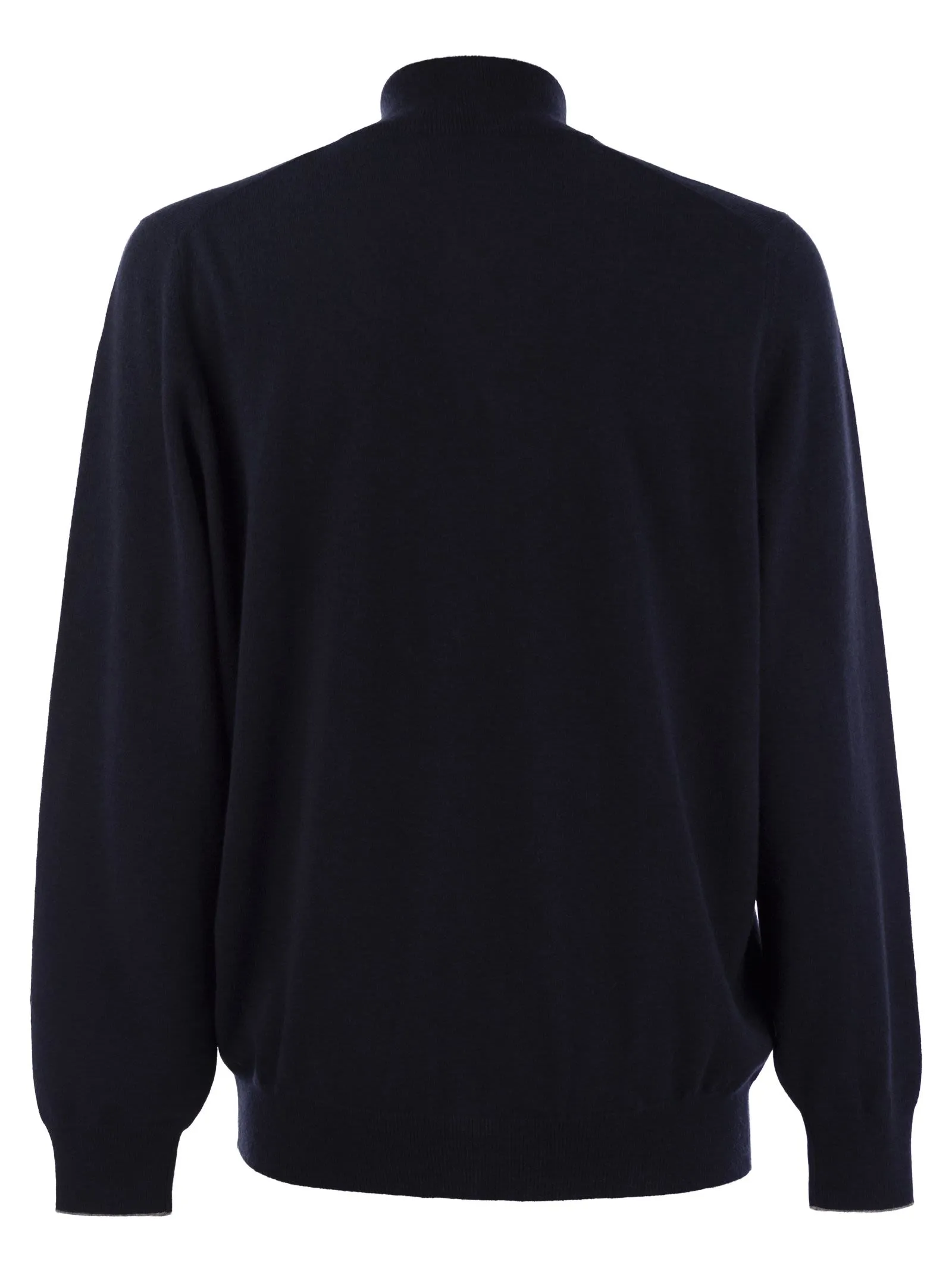High-necked cashmere cardigan with zip