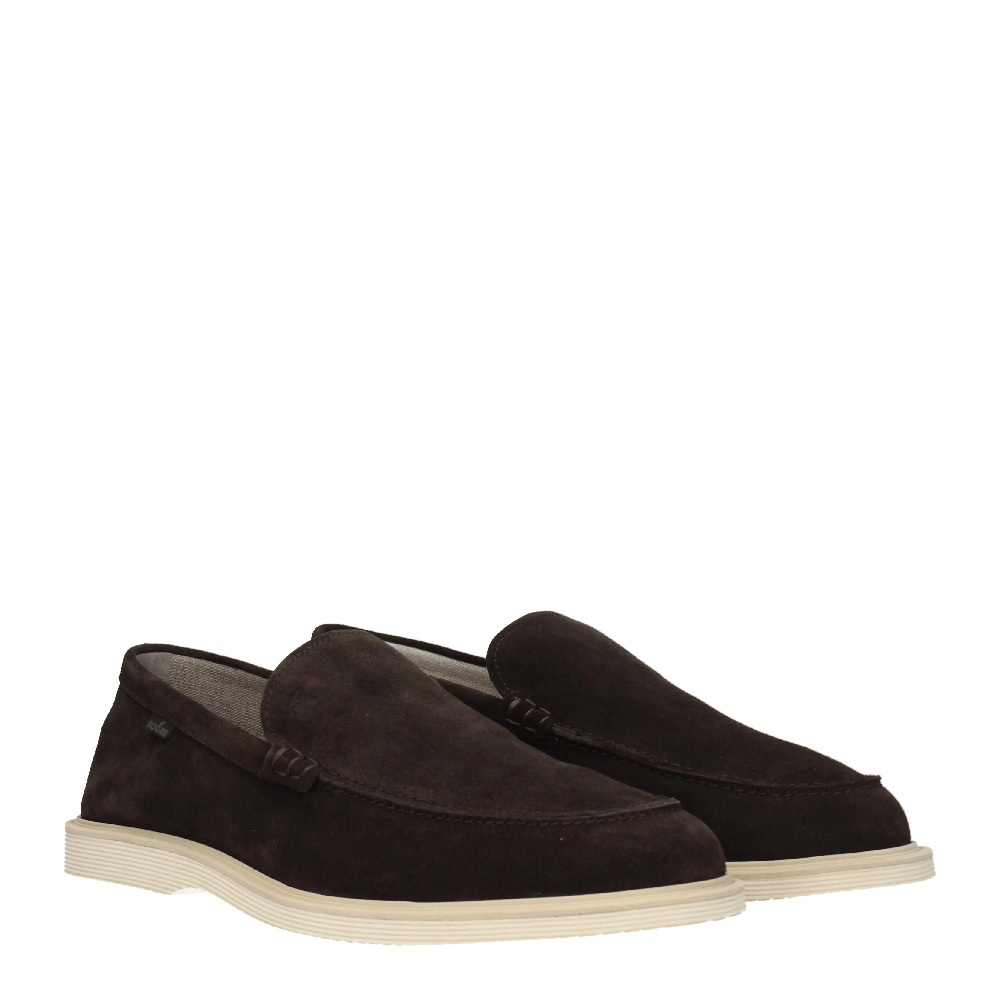 Hogan Mocassini Uomo Camoscio Marrone/Ebano