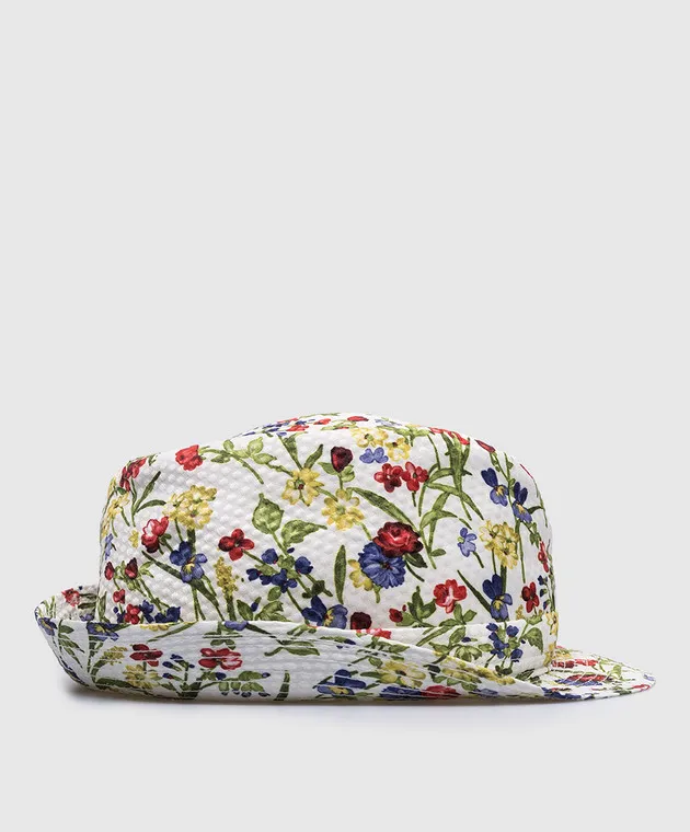 Il Trenino Cappello bianco per bambini con stampa floreale 5516