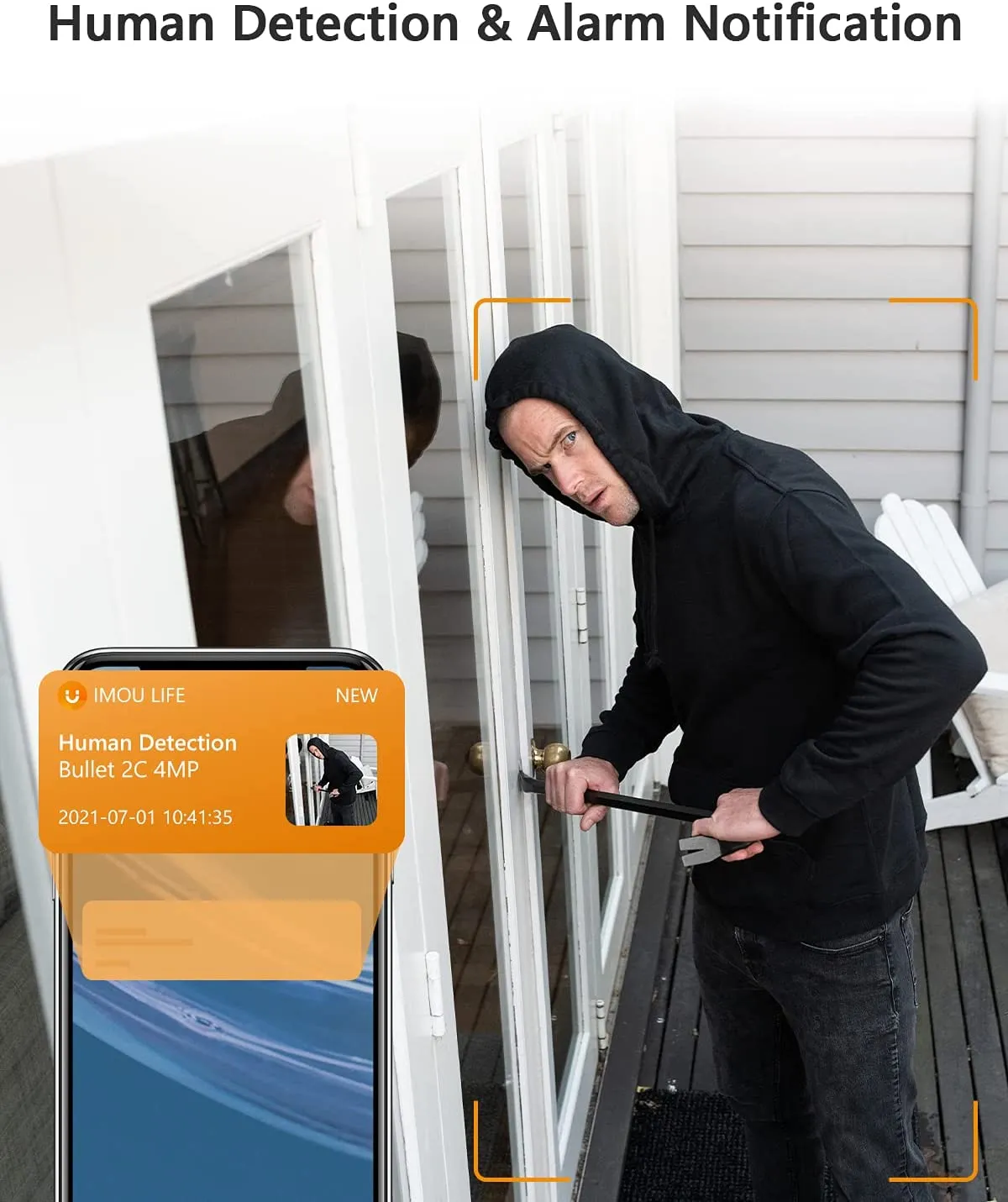 Imou Telecamera WiFi Esterno, 4MP Videocamera sorveglianza da Esterno Telecamera di Sicurezza con Rilevamento Umano, Impermeabil