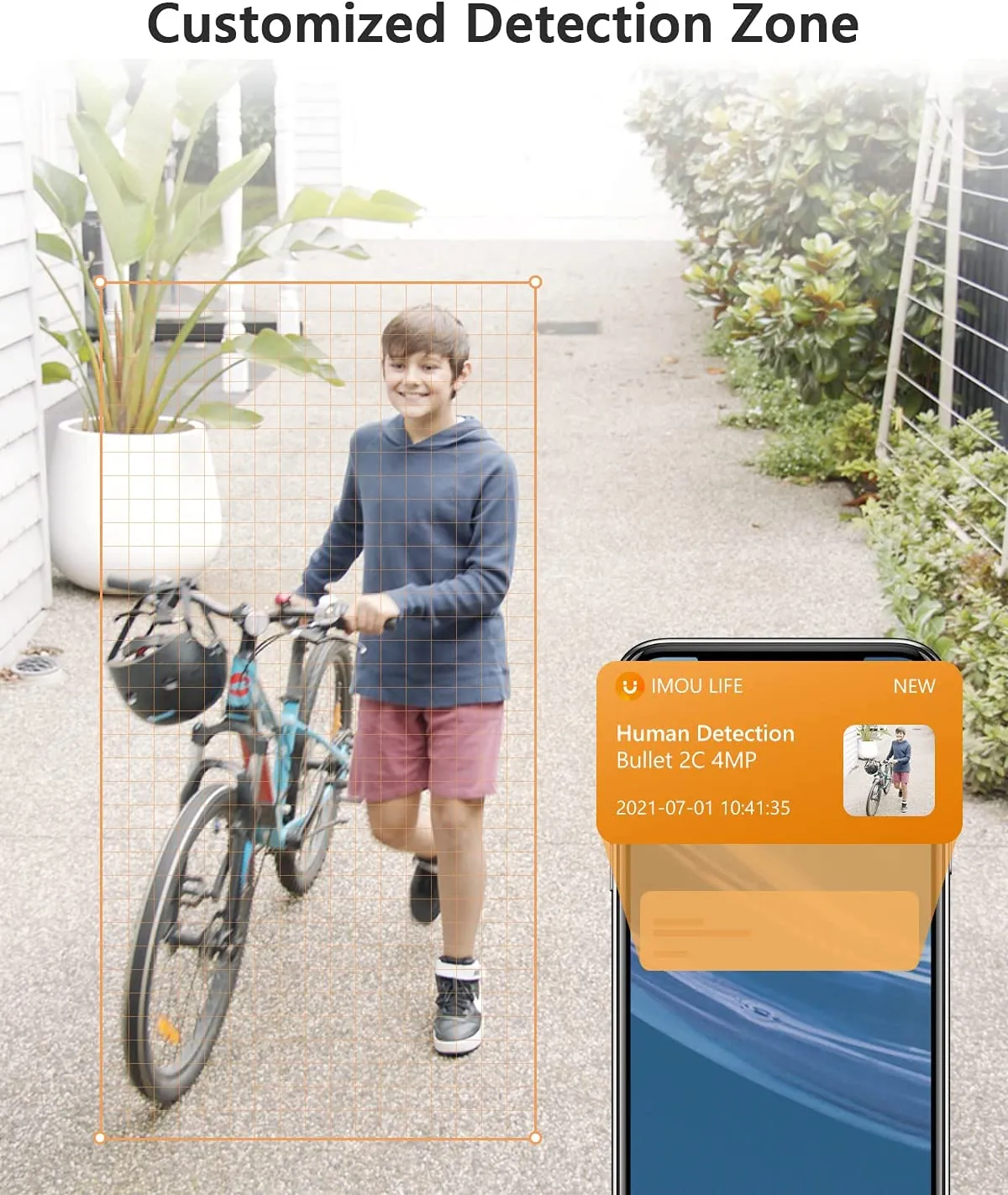 Imou Telecamera WiFi Esterno, 4MP Videocamera sorveglianza da Esterno Telecamera di Sicurezza con Rilevamento Umano, Impermeabil