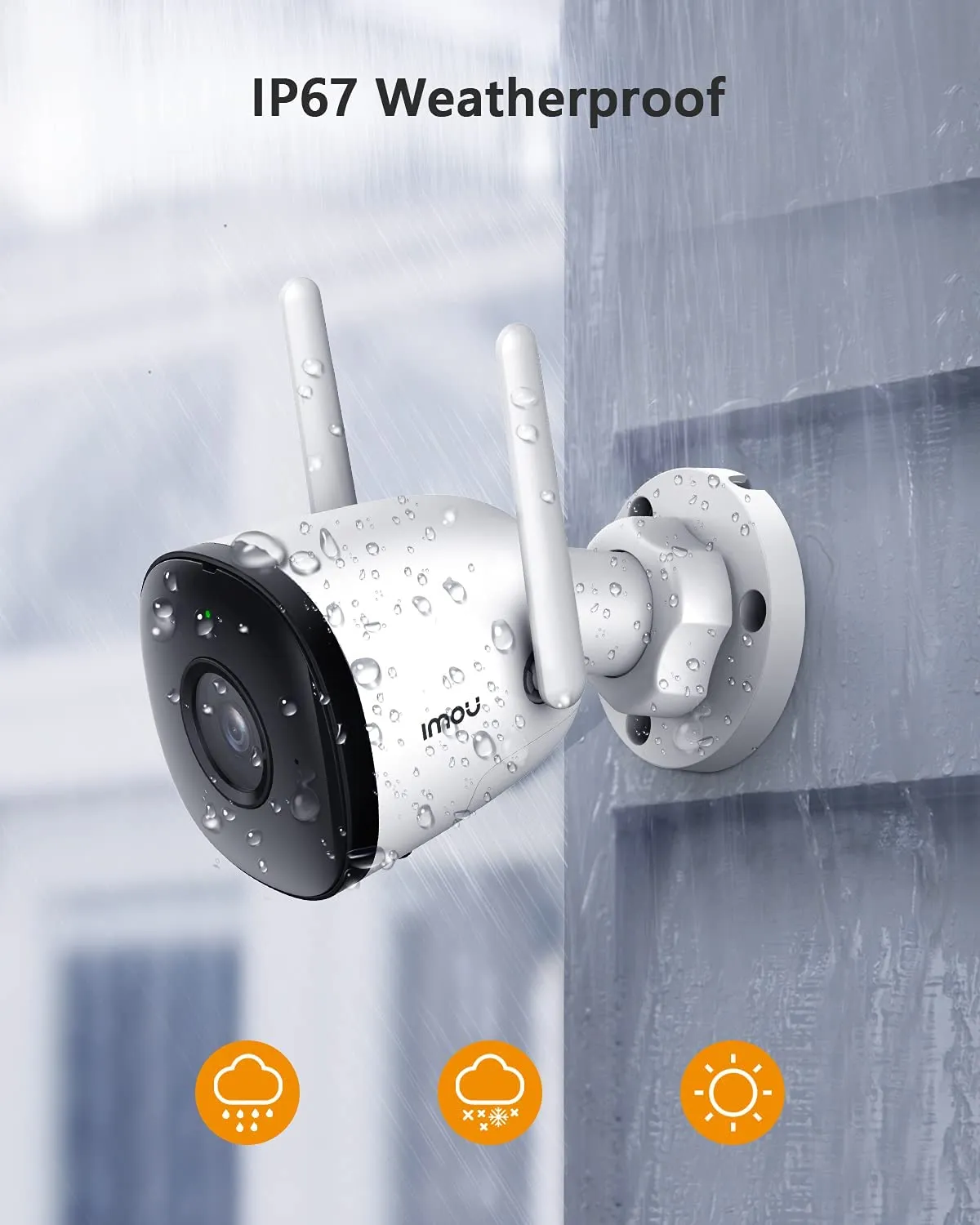 Imou Telecamera WiFi Esterno, 4MP Videocamera sorveglianza da Esterno Telecamera di Sicurezza con Rilevamento Umano, Impermeabil