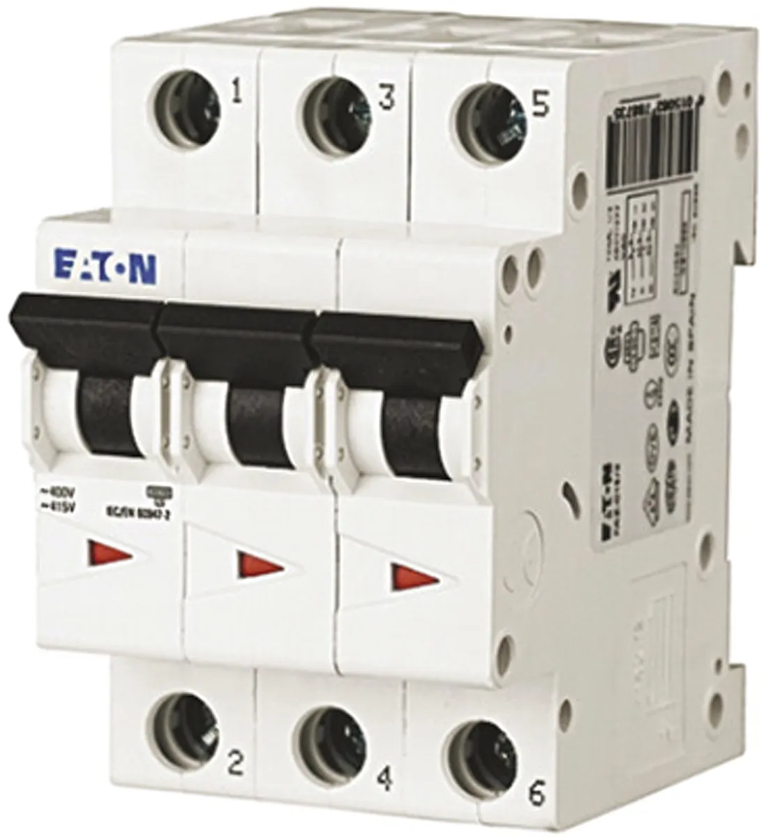 Interruttore magnetotermico Eaton, 3P 4A 6 kA, Tipo C