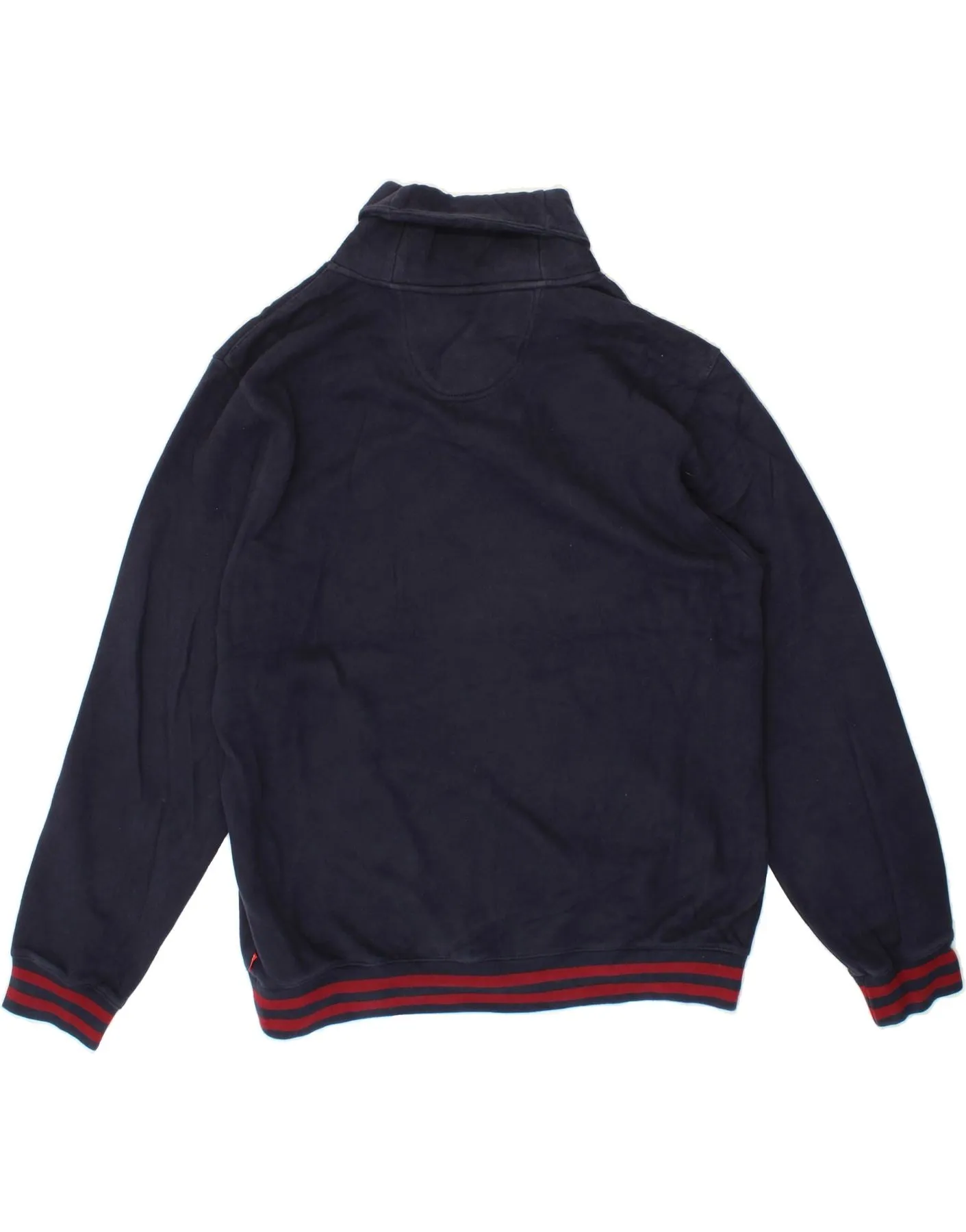 IZOD Mens Shawl Neck Jumper Sweater XL Navy Blue Cotton
