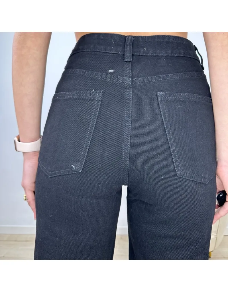 JEANS COLOR WIDE LEG NERO