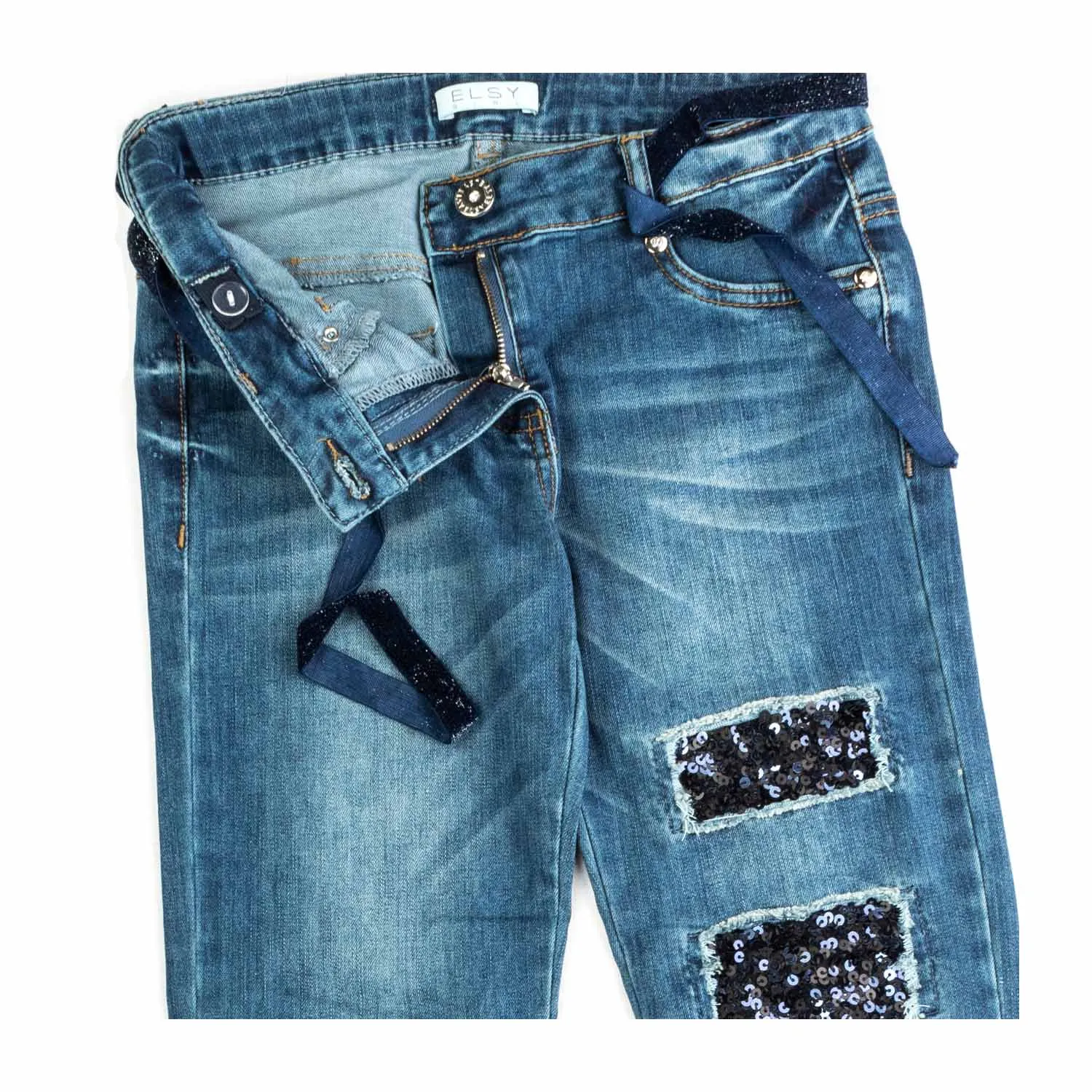Jeans Con Paillettes Bambina Teen
