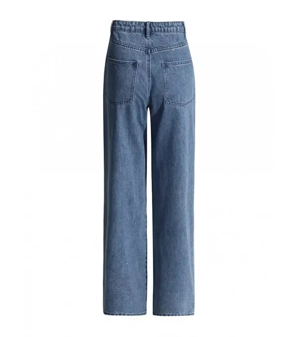 Jeans fullleg half strass