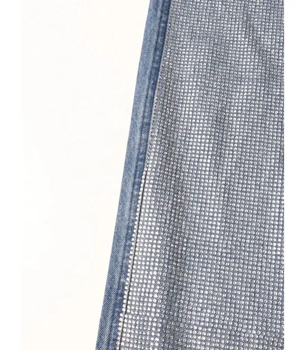 Jeans fullleg half strass