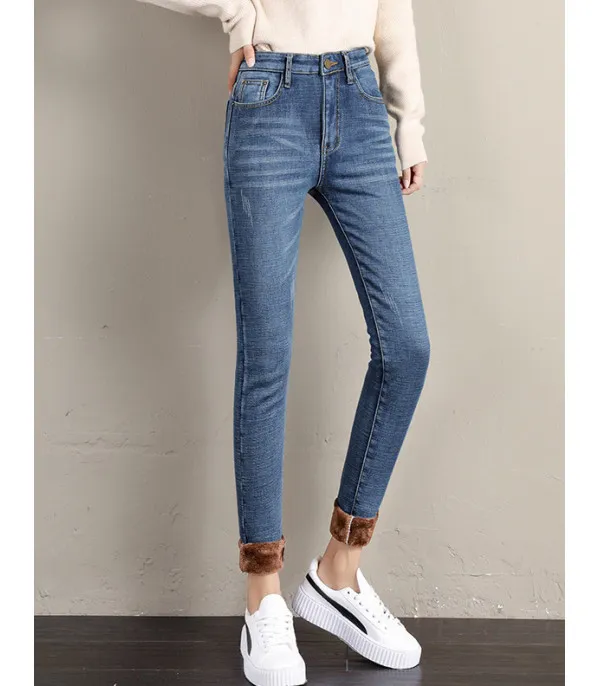 Jeans imbottiti con pelo