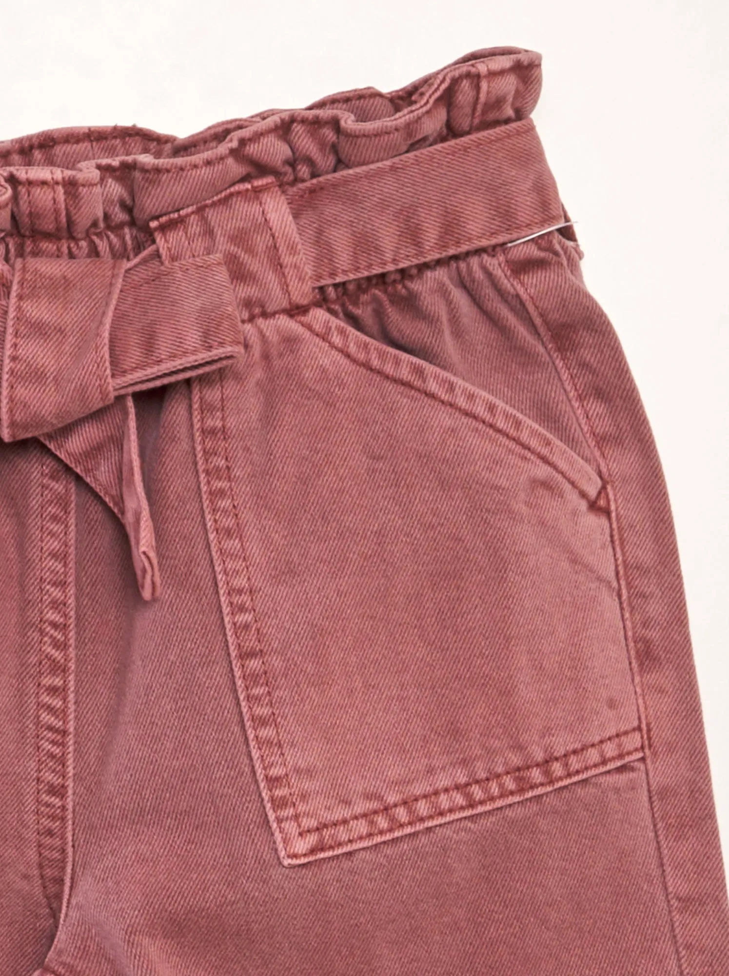 Jeans mom fit a vita elasticizzata - ROSSO