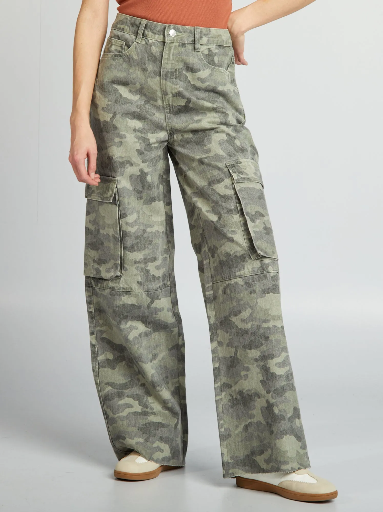 Jeans multitasche wide leg - KAKI
