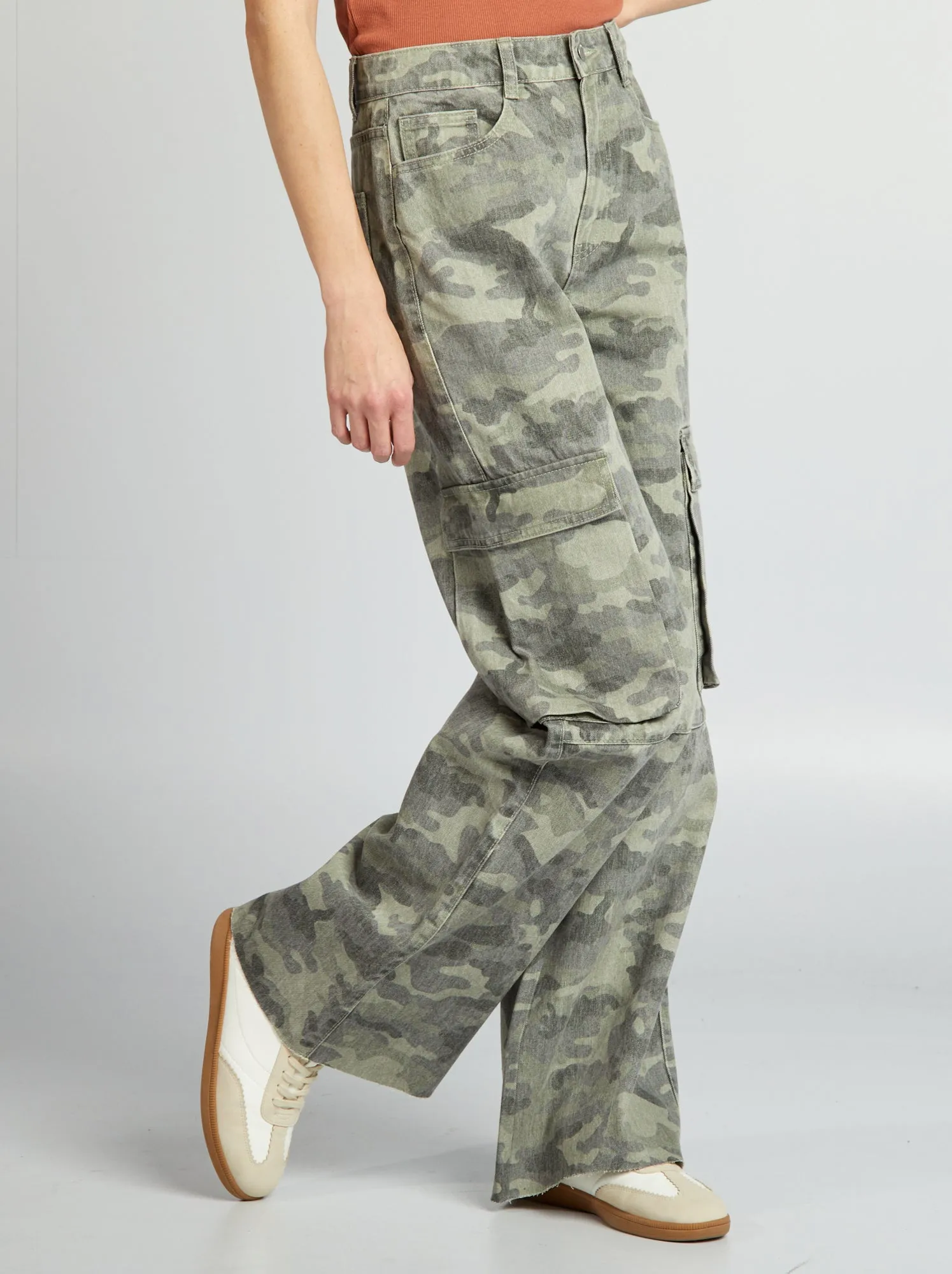 Jeans multitasche wide leg - KAKI