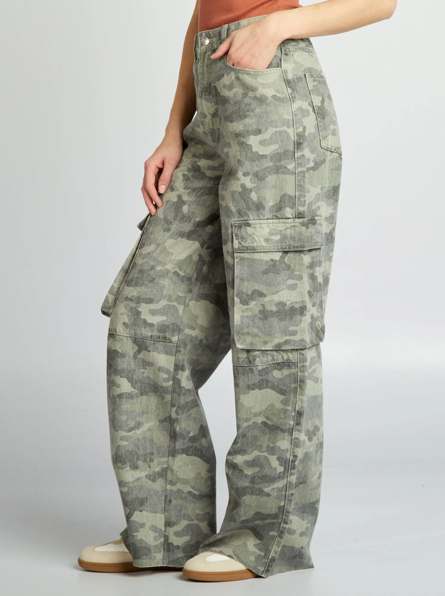 Jeans multitasche wide leg - KAKI