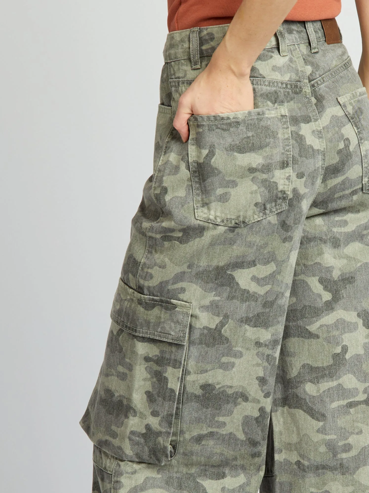 Jeans multitasche wide leg - KAKI
