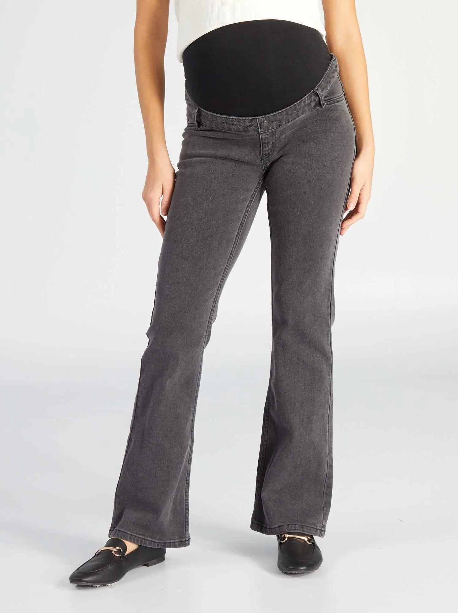 Jeans premaman taglio flare - GRIGIO