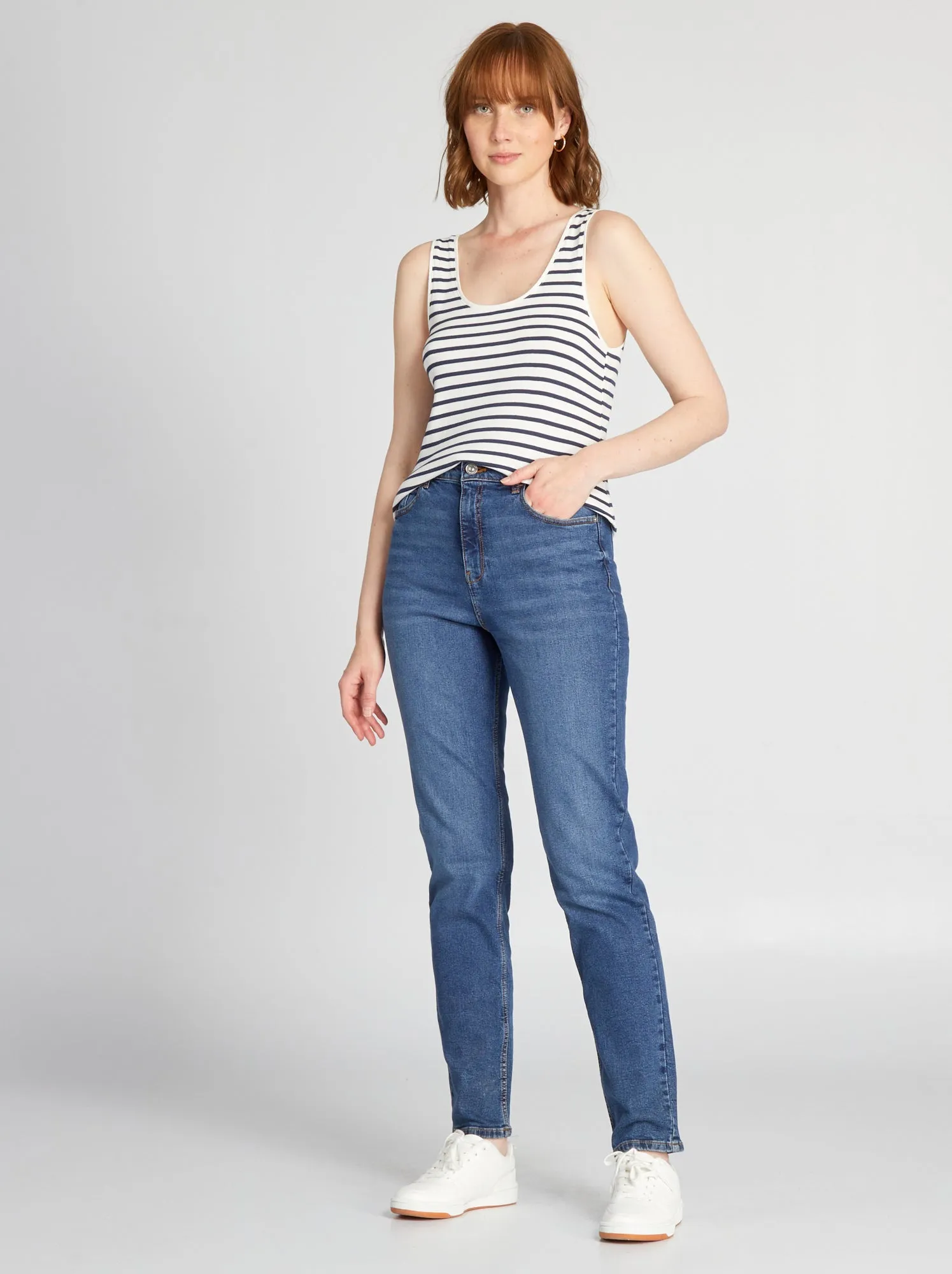Jeans regular vita alta - 38/28L - BLU