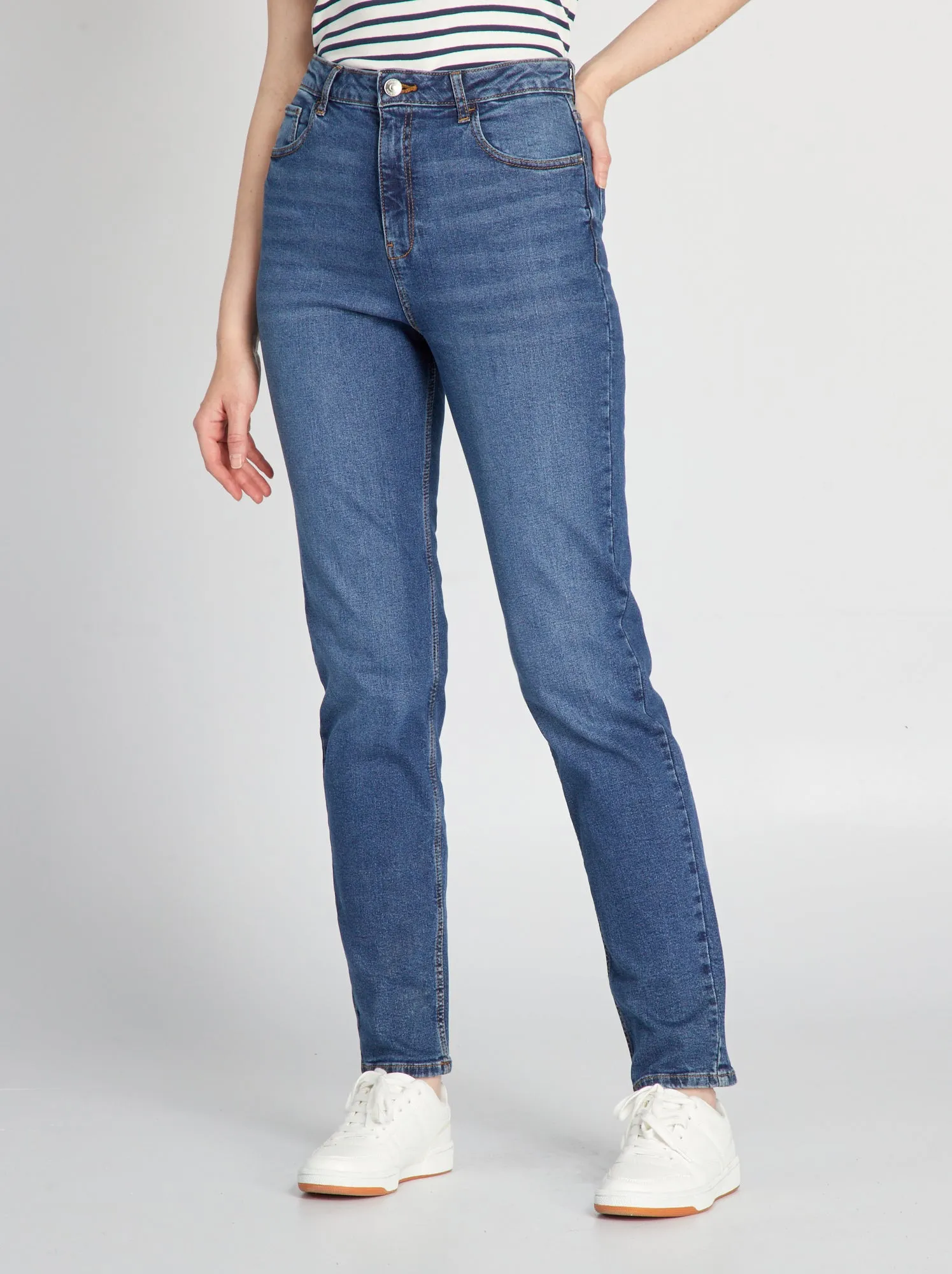 Jeans regular vita alta - 38/28L - BLU