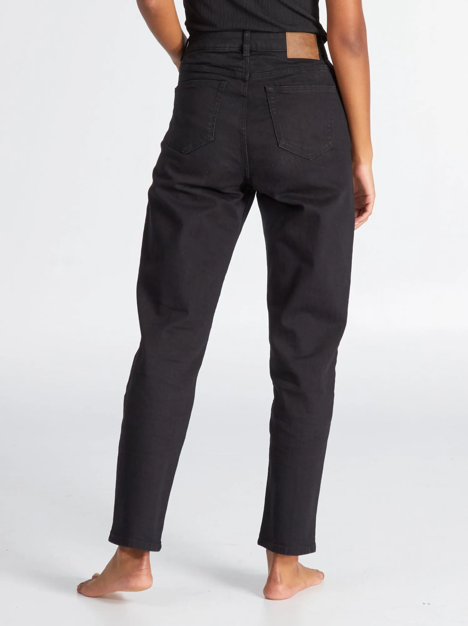 Jeans regular vita alta - 38/28L - NERO