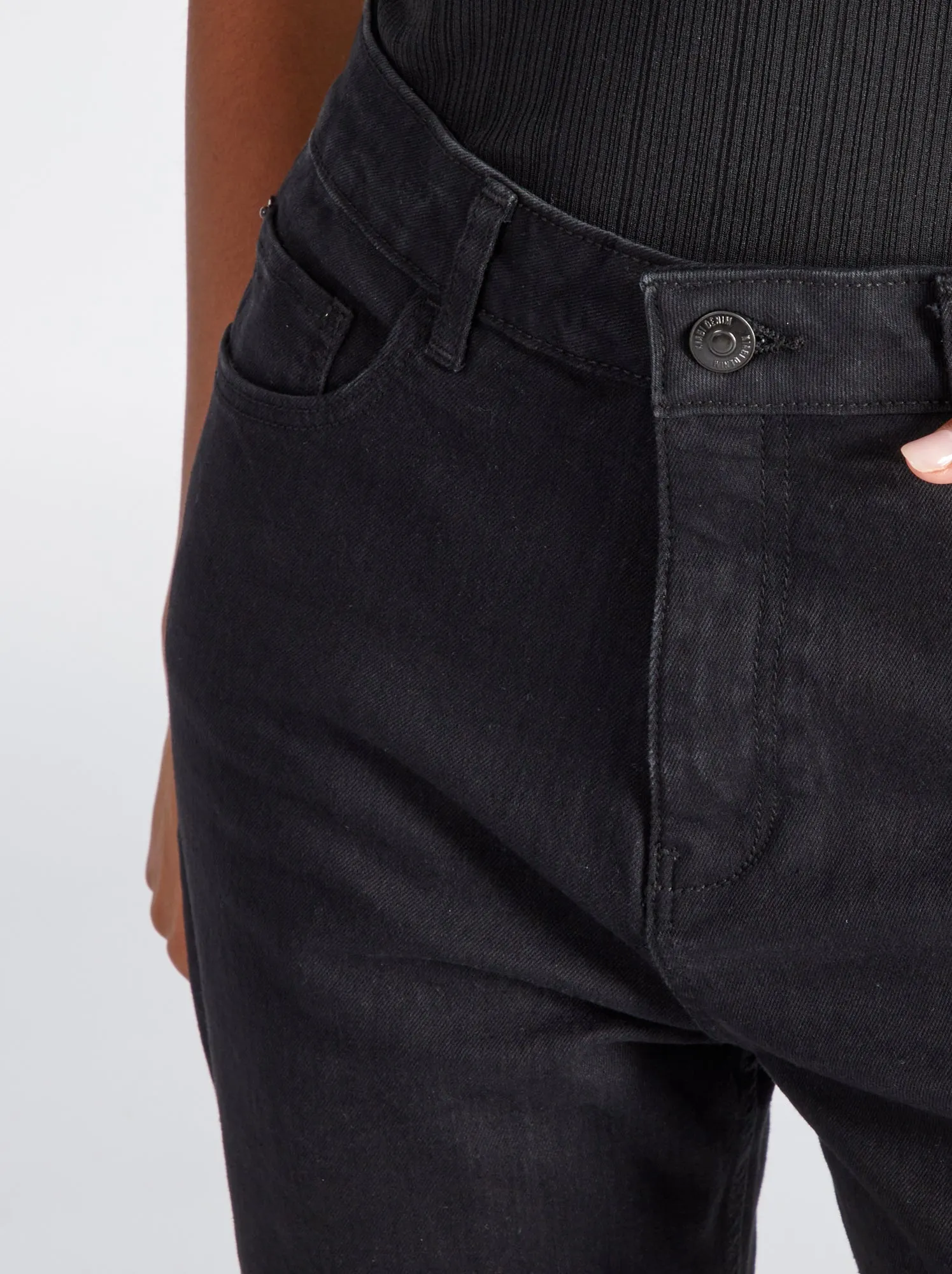 Jeans regular vita alta - 38/28L - NERO
