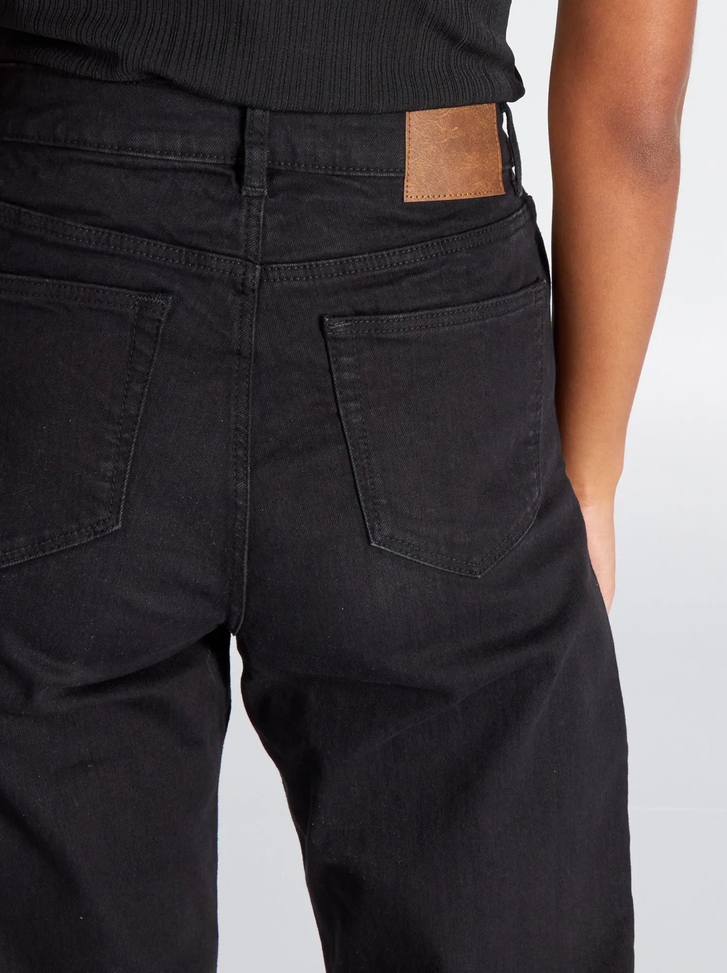 Jeans regular vita alta - 38/28L - NERO