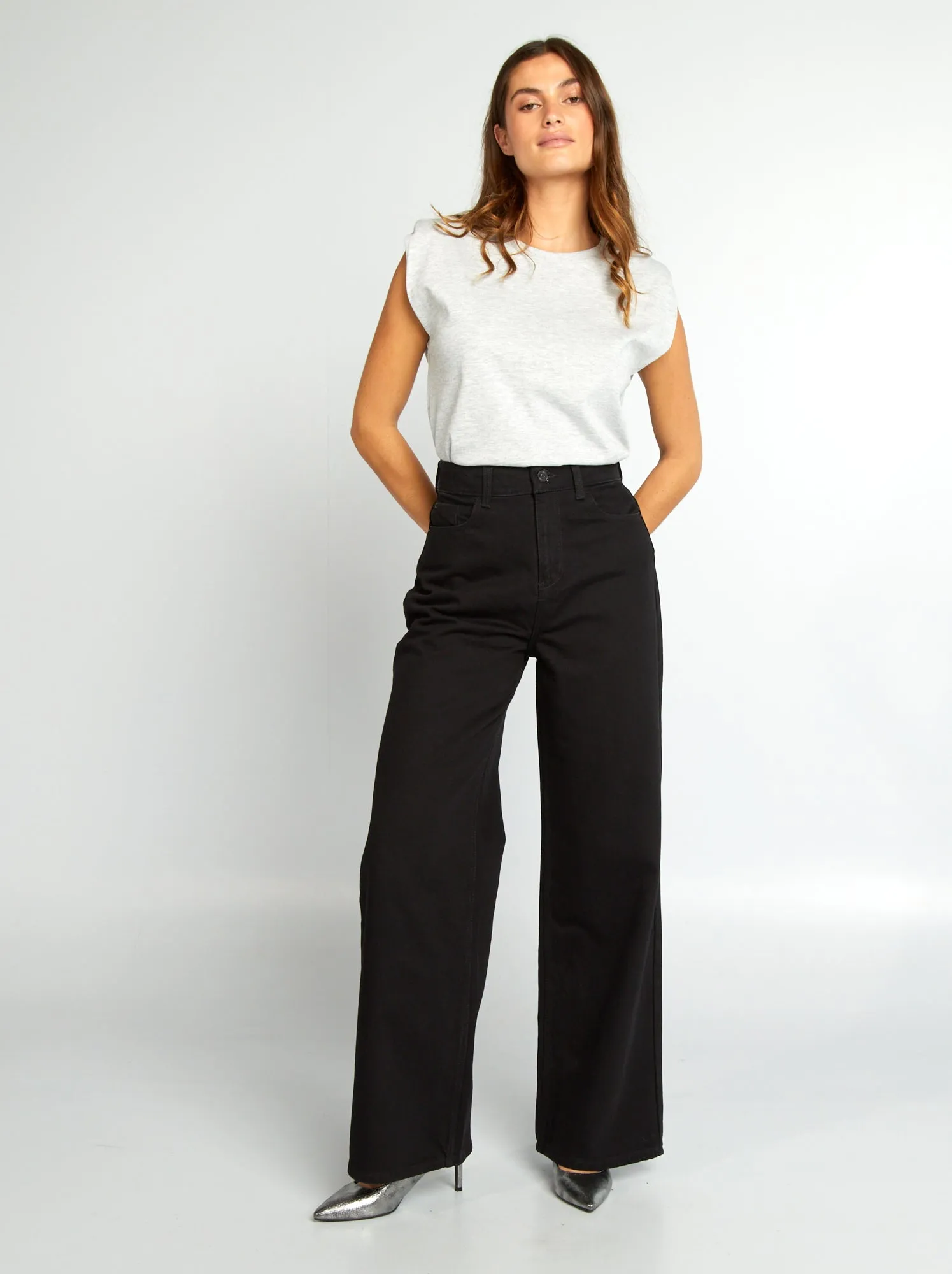 Jeans wide leg - 34L - NERO
