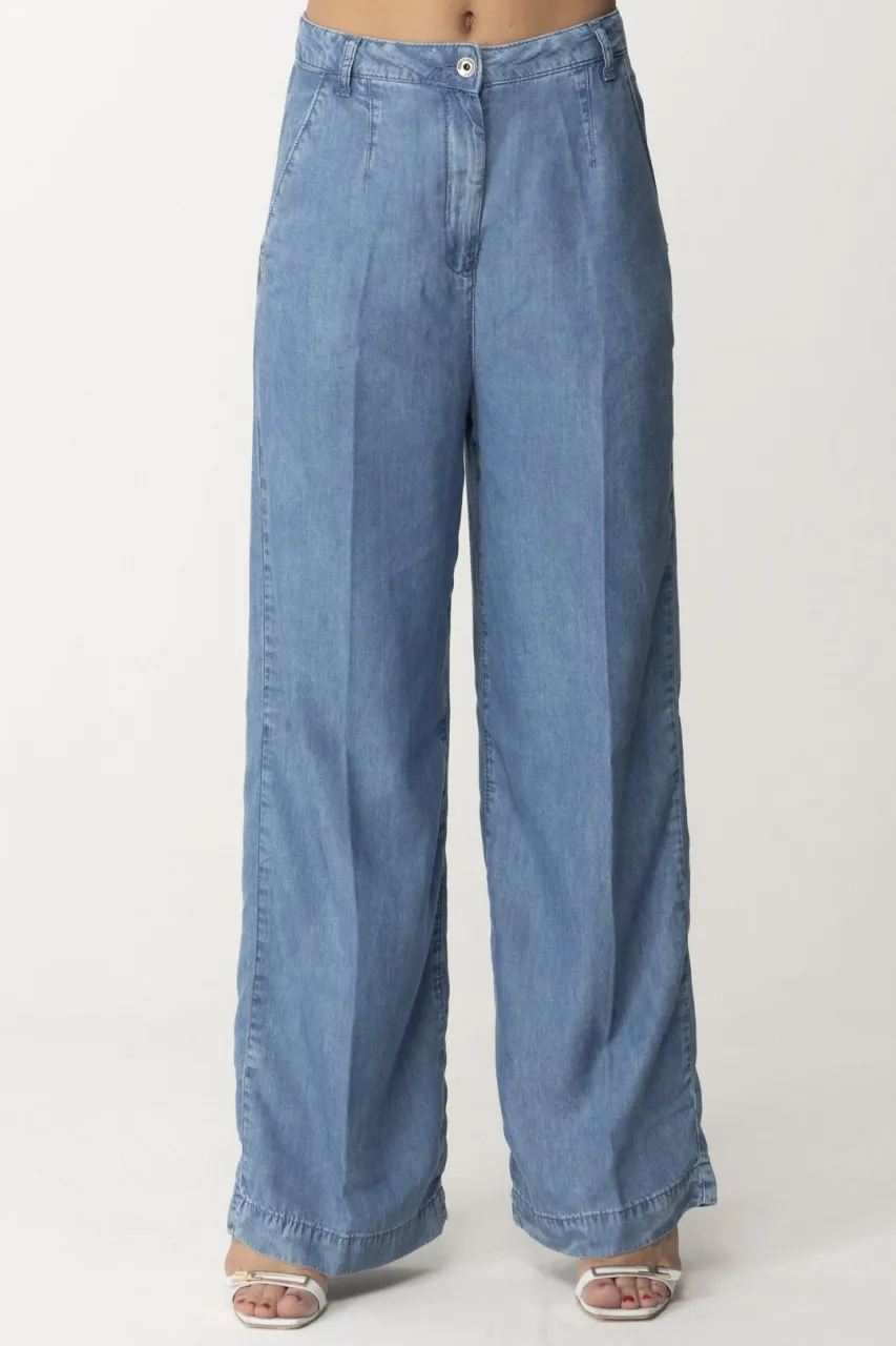 Jeans wide leg Blue Wash Tencel