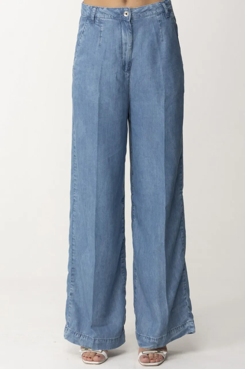 Jeans wide leg Blue Wash Tencel