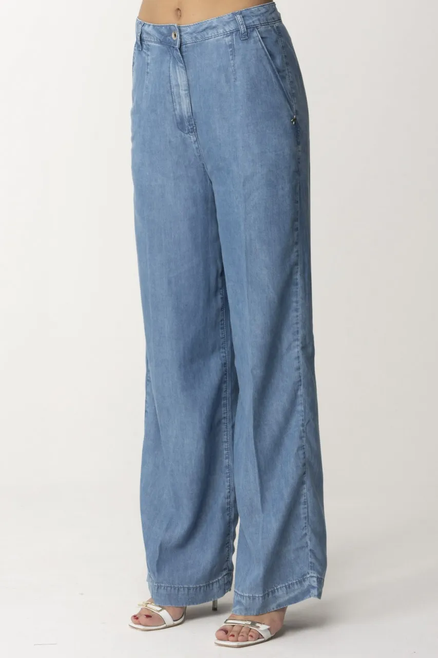 Jeans wide leg Blue Wash Tencel