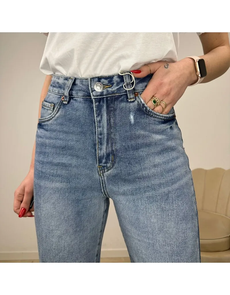 JEANS WIDE LEG RIPPED