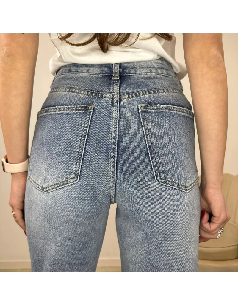 JEANS WIDE LEG RIPPED