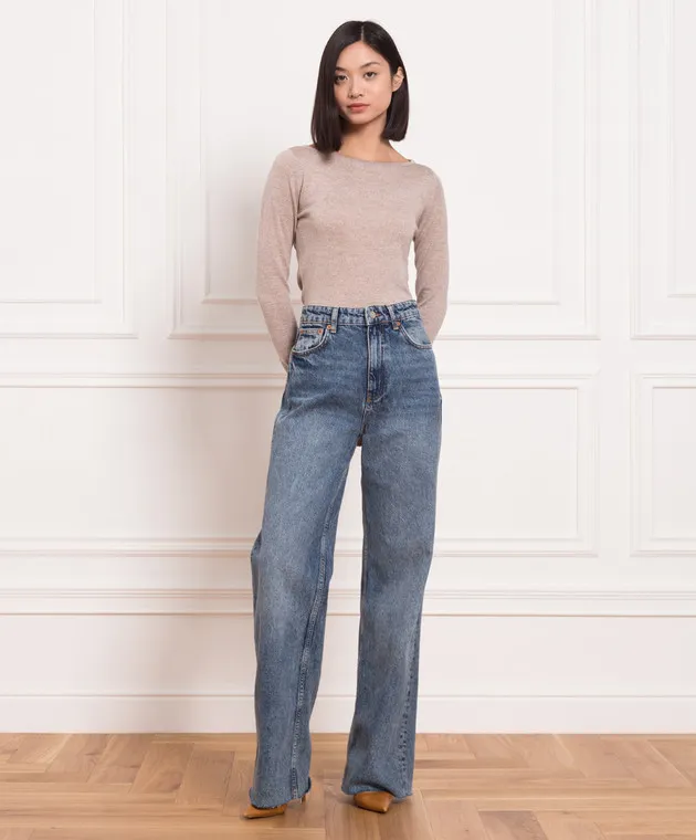 John Smedley Maglione in lana Susan beige chiaro SUSAN