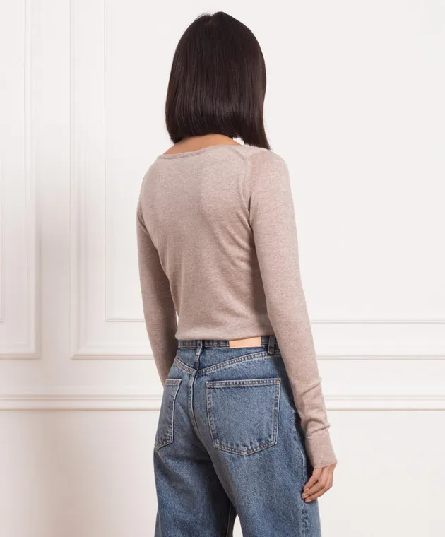 John Smedley Maglione in lana Susan beige chiaro SUSAN