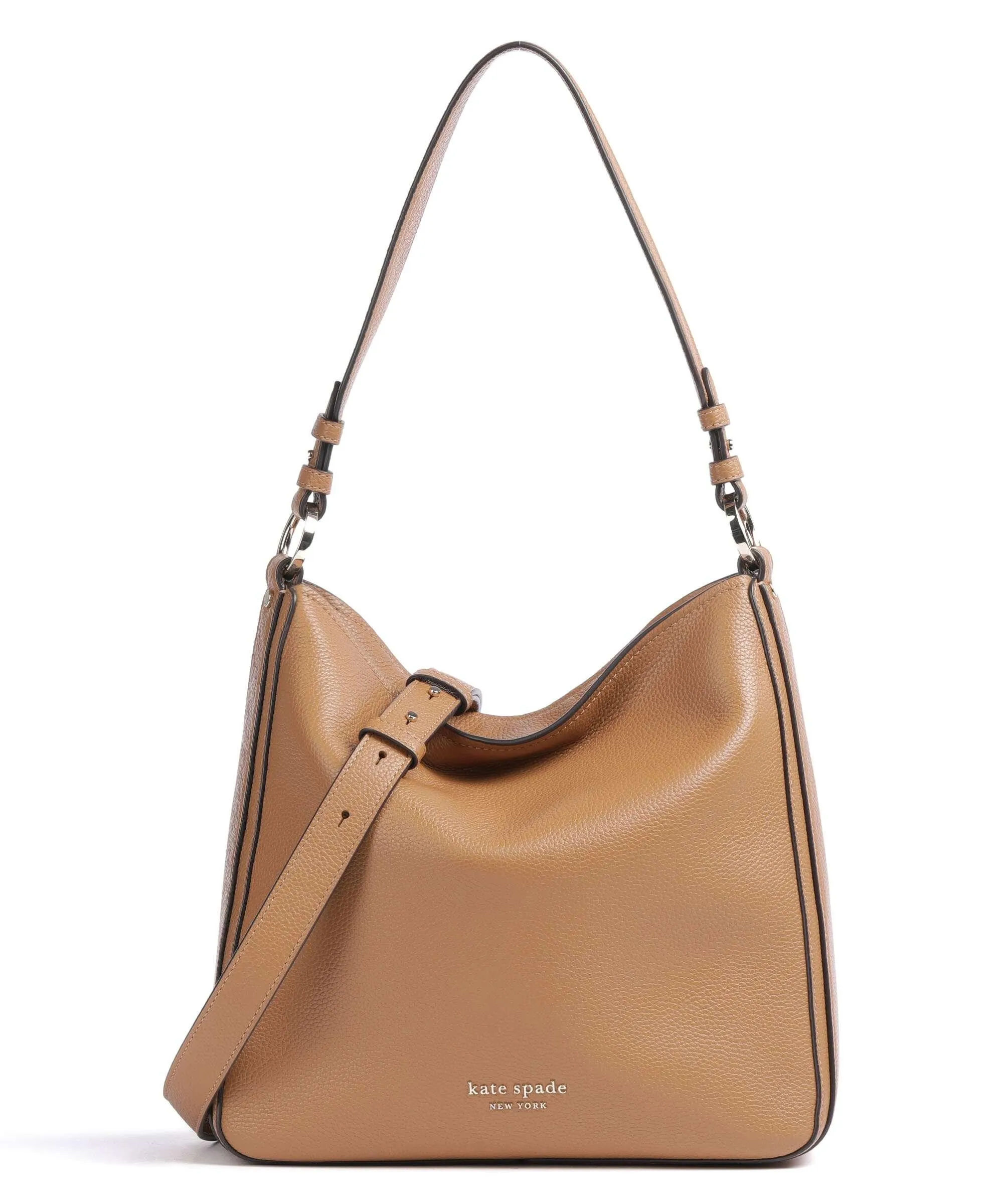  Kate Spade New York Hudson Borsa hobo pelle granulata marrone chiaro  