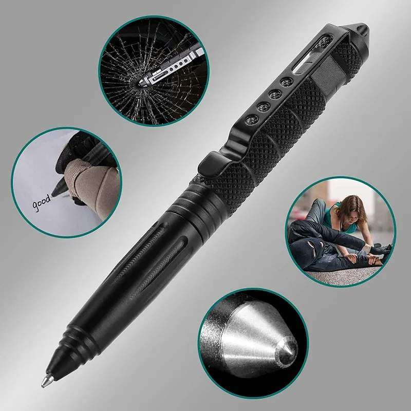 Kit sopravvivenza outdoor e urban 23 pezzi con posate penna da difesa e coltello