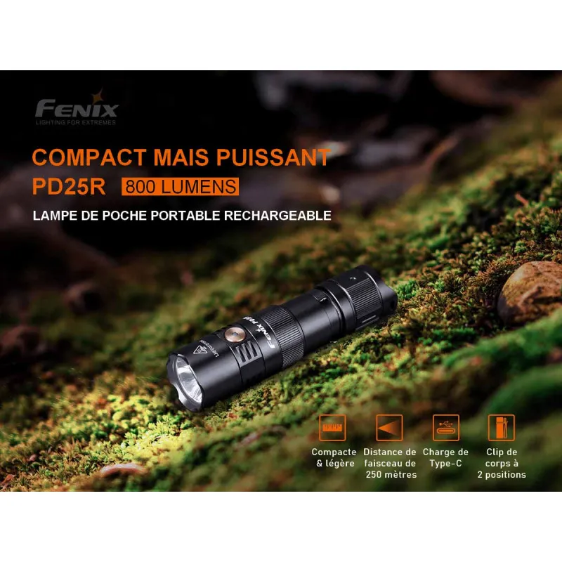 Lampe torche 800 lumens LED PD25R