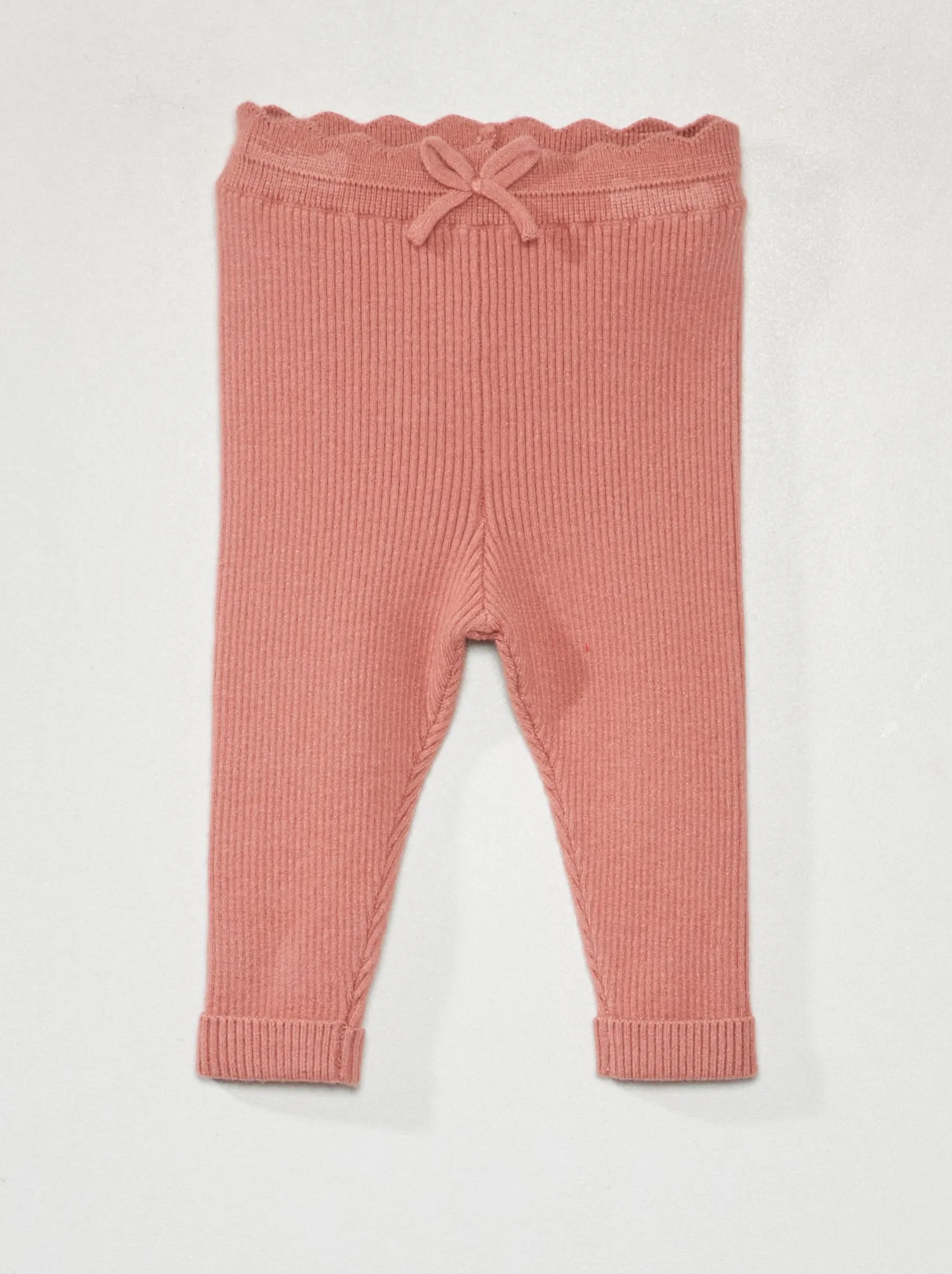 Leggings in maglia a coste - ROSA