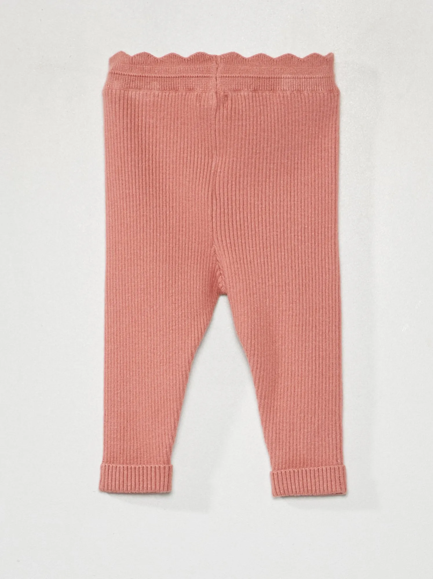 Leggings in maglia a coste - ROSA