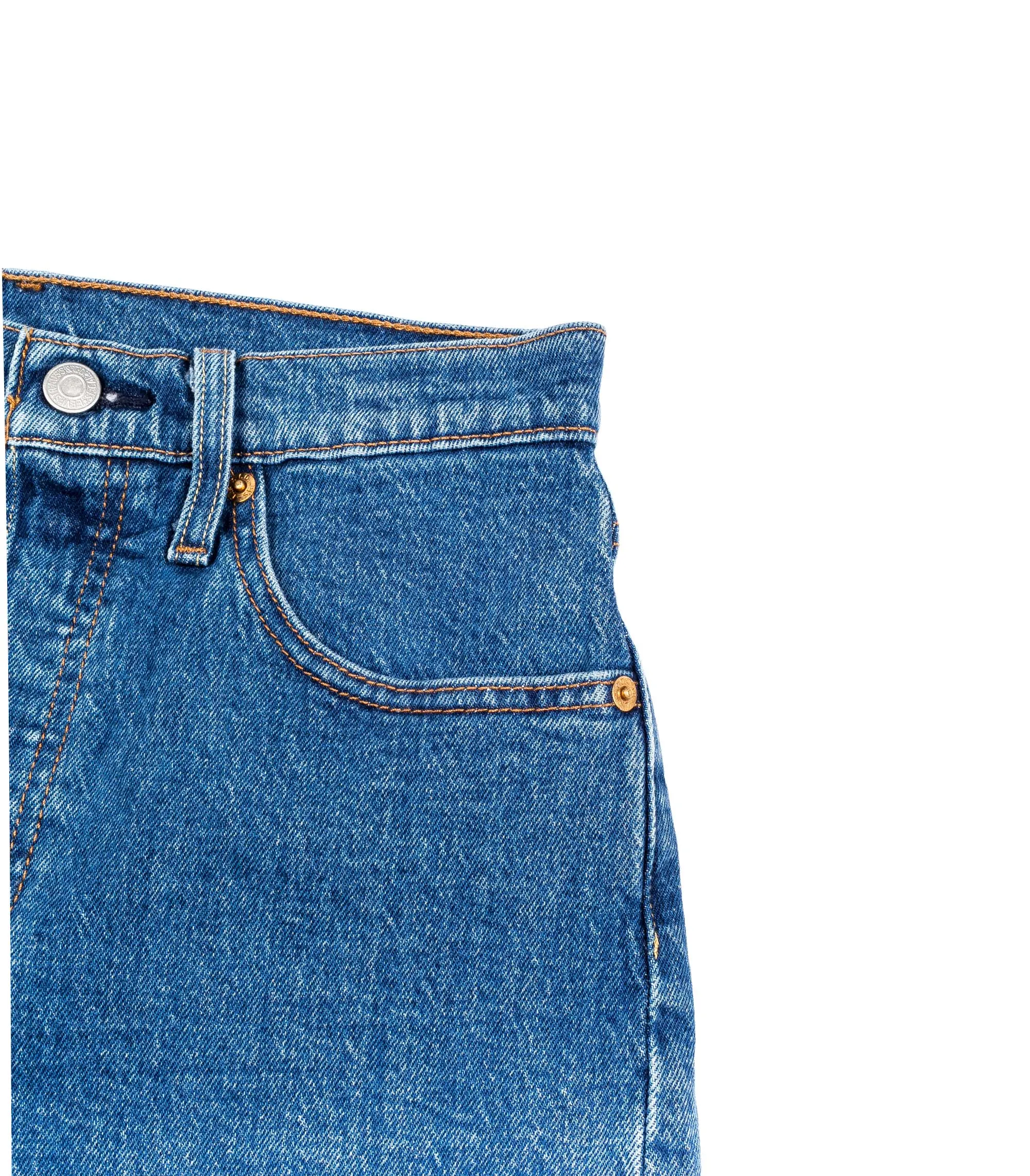 Levis Short Jeans Lungo Con Risvolto Blu Donna