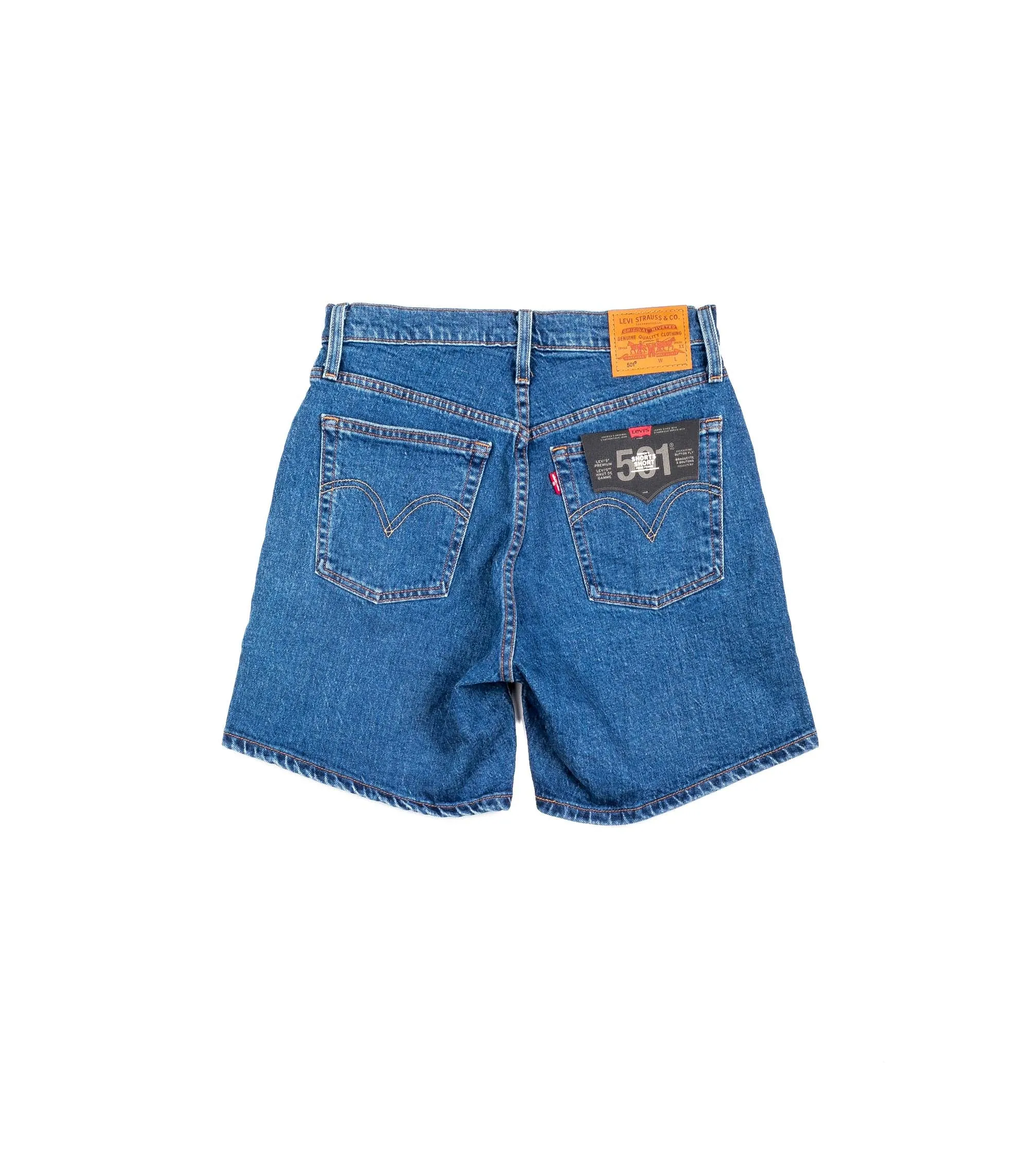 Levis Short Jeans Lungo Con Risvolto Blu Donna